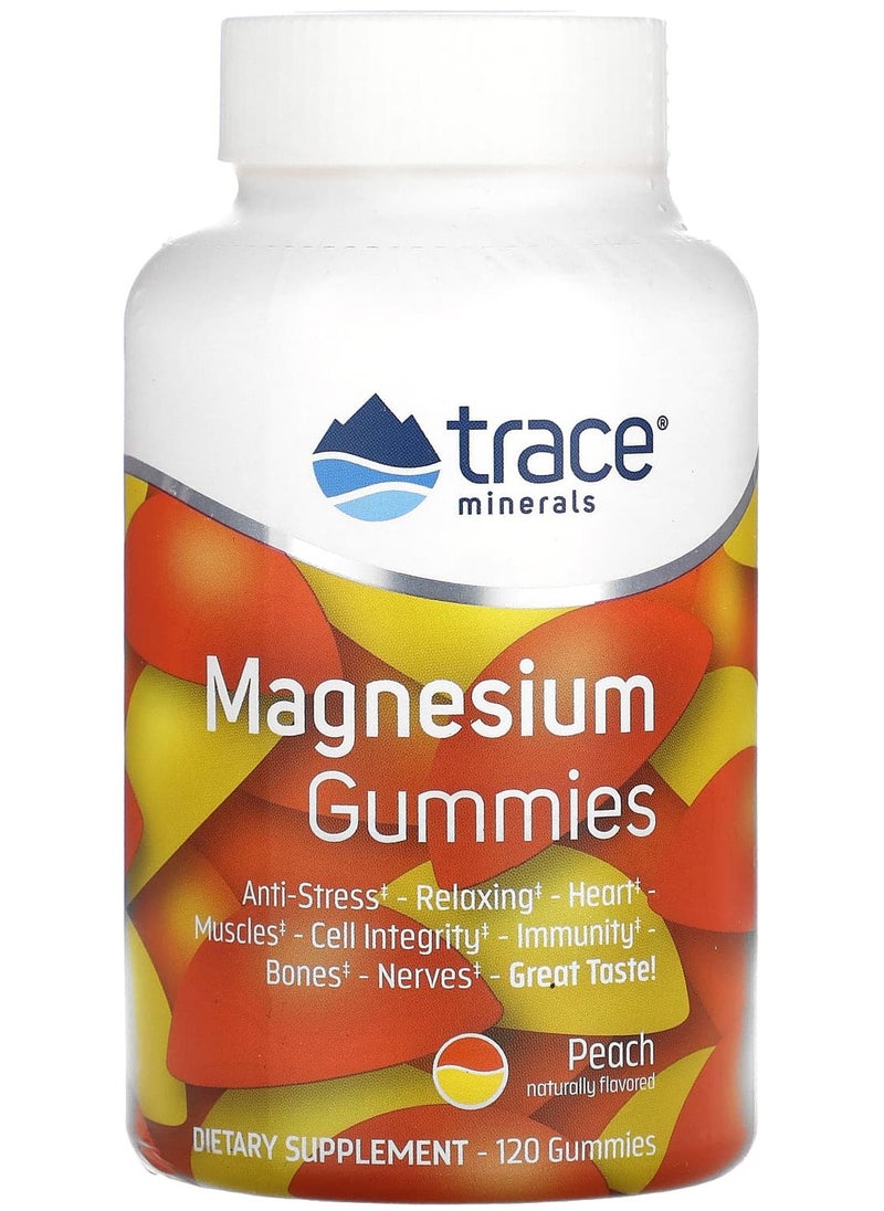 Magnesium Gummies, Peach, 120 Gummies