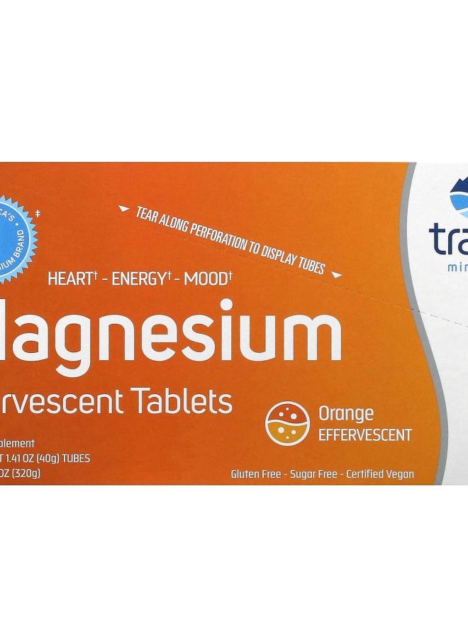 Magnesium Effervescent Tablets Orange 8 Tubes 10 Tablets Each