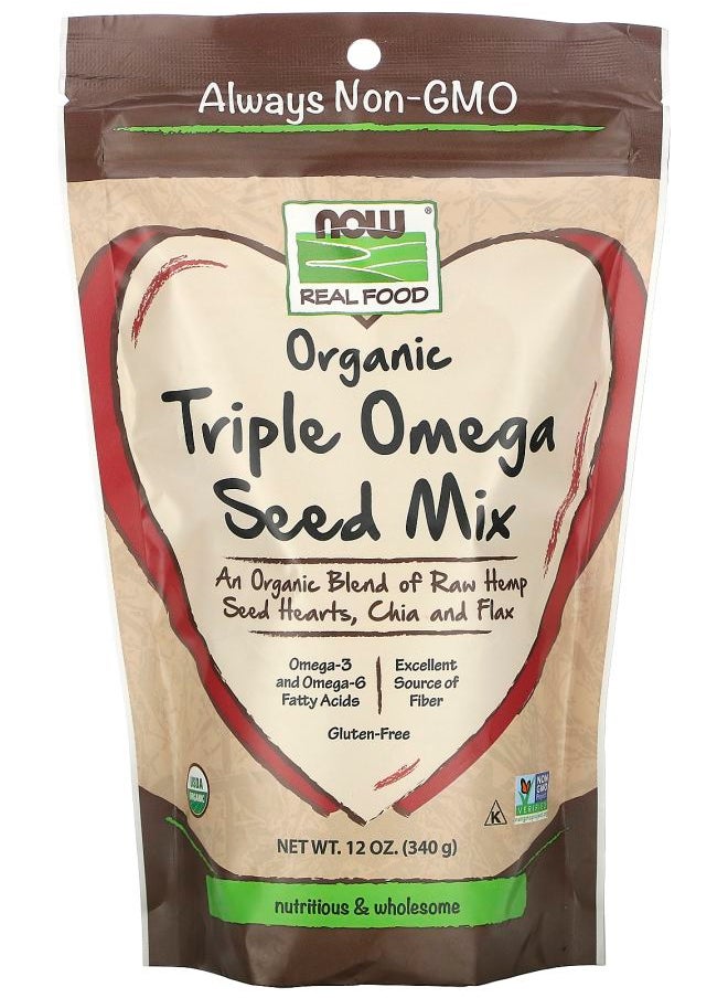 Real Food Organic Triple Omega Seed Mix 12 oz (340 g)