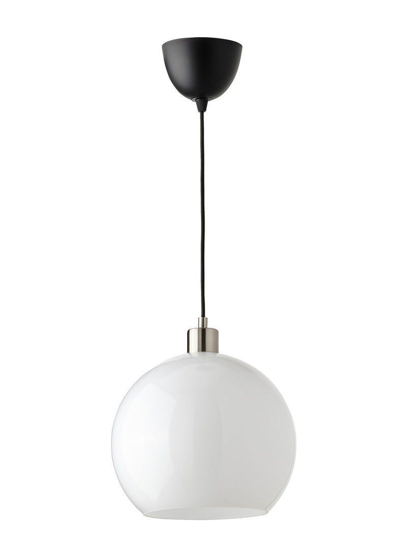 Jaerpliden Pendant Lamp White Glass Nickel Plated 30 Cm