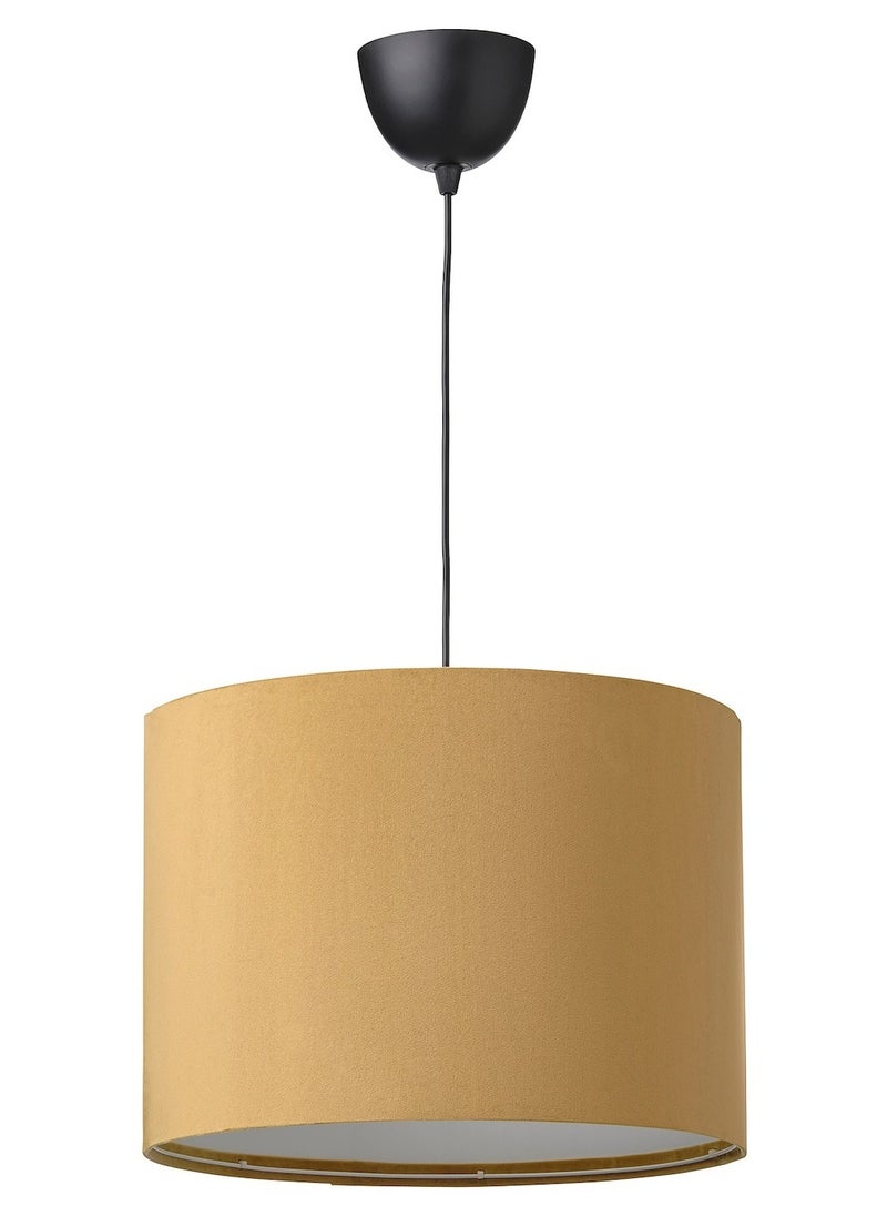 Molnskikt Sunneby Pendant Lamp Black Dark Yellow Velvet 42 Cm