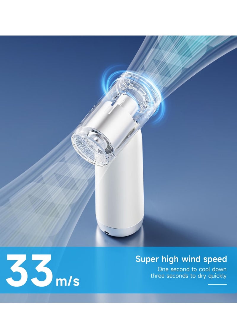 Mini Jet Fan Electric Air Blower Gun & Small Hand Fan with Turbo Blades , Super Power AirDuster, 130,000 RPM Wind Speed 52m/s New Portable Turbo Violent