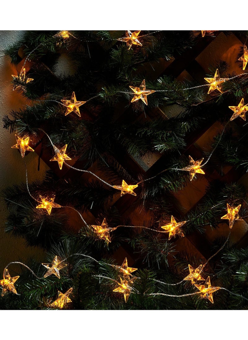 Strala Led Lighting Chain With 24 Lights Star Flashing Outdoor Gold Colour