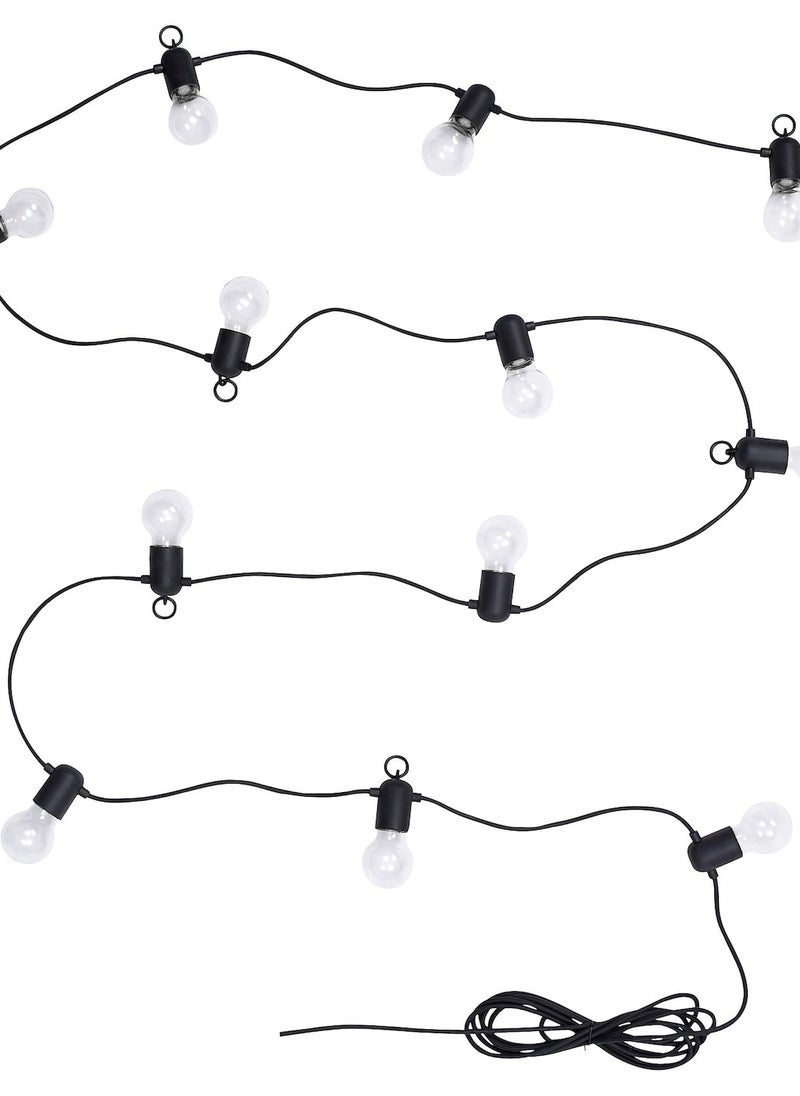 Svartra Led Lighting Chain With 12 Lights Black Outdoor