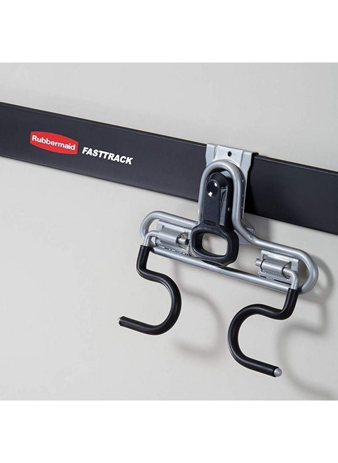 Rubbermaid FastTrack 2-Handle Hook (S Hook), Mounted Garage Storage and Space Saving Organization System for Rakes/Brooms/Toys/Ladders