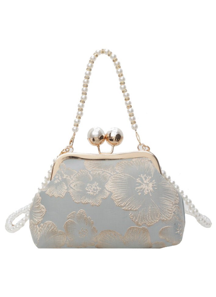 Chinese Style Embroidered Women's Bag Chinese Rretro Handbag Crossbody Bag Versatile Pearl Dinner Bag