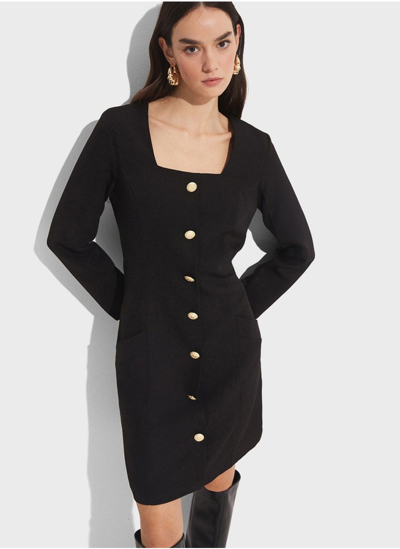 Button Detail Dress