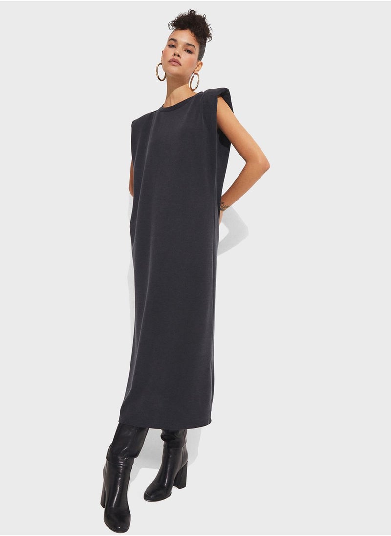 Crew Neck Draped Dress