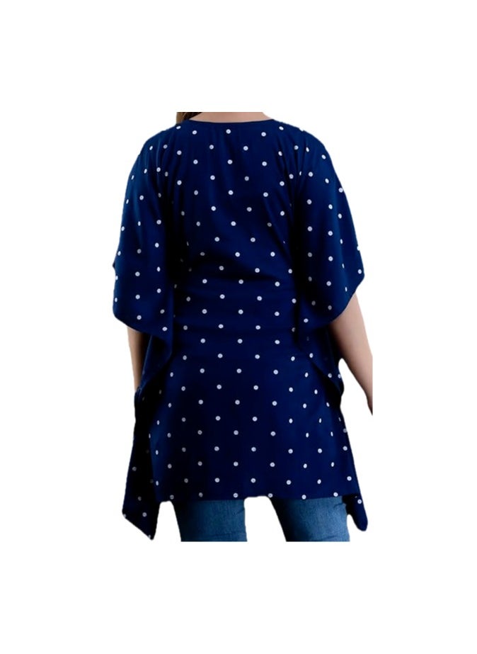 Zebees Navy Blue Rayon Printed Stylish Kaftan, Free Size,Maternity,Stylish & Comfortable