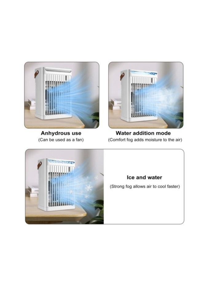 Portable Air Cooler-Mini Air Conditioner,Personal Air Conditioning with 5 Wind Speeds & 2 Cool Mist,Portable AC Mobile Cooling Fan with 2/4/6H Timer & 7 LED lights for Home Office Desk Bedroom