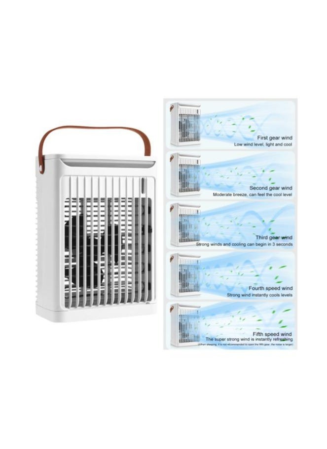 Portable Air Cooler-Mini Air Conditioner,Personal Air Conditioning with 5 Wind Speeds & 2 Cool Mist,Portable AC Mobile Cooling Fan with 2/4/6H Timer & 7 LED lights for Home Office Desk Bedroom