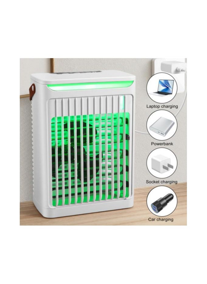 Portable Air Cooler-Mini Air Conditioner,Personal Air Conditioning with 5 Wind Speeds & 2 Cool Mist,Portable AC Mobile Cooling Fan with 2/4/6H Timer & 7 LED lights for Home Office Desk Bedroom