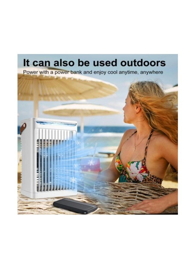 Portable Air Cooler-Mini Air Conditioner,Personal Air Conditioning with 5 Wind Speeds & 2 Cool Mist,Portable AC Mobile Cooling Fan with 2/4/6H Timer & 7 LED lights for Home Office Desk Bedroom