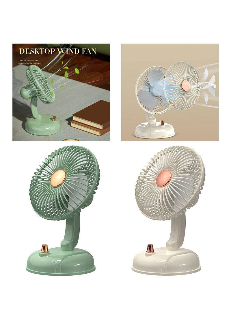 Desktop Fan Type C Rechargeable Shaking Head Fan Portable Low Noise Mini Fan Rotatable Head Fan Fan For Outdoor Office Home