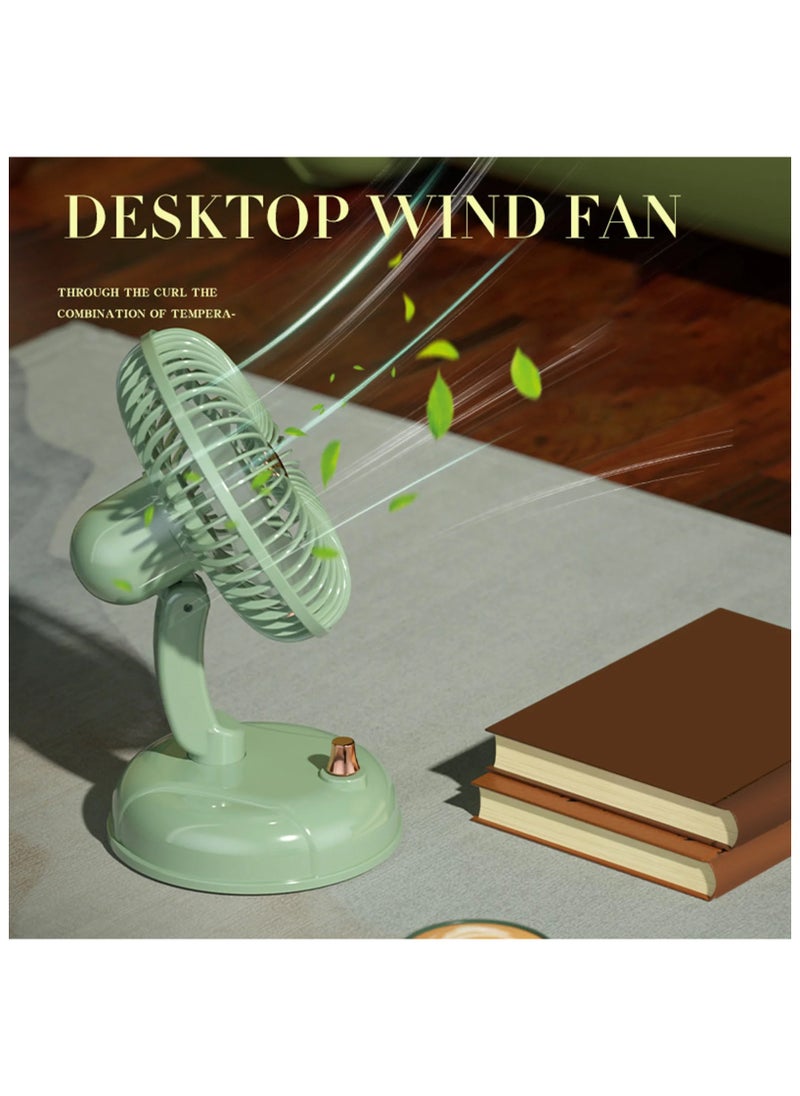 Desktop Fan Type C Rechargeable Shaking Head Fan Portable Low Noise Mini Fan Rotatable Head Fan Fan For Outdoor Office Home