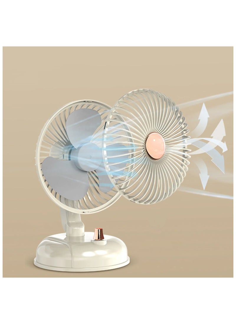 Desktop Fan Type C Rechargeable Shaking Head Fan Portable Low Noise Mini Fan Rotatable Head Fan Fan For Outdoor Office Home