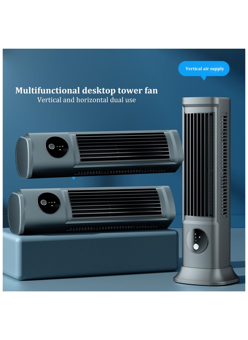 Mini Tower fan, Portable Desk Fan Low-Noise Oscillating Tower Fan Personal Small Bladeless Fan with 3 Wind Speeds USB Table Fans for Bedroom Living Room Office