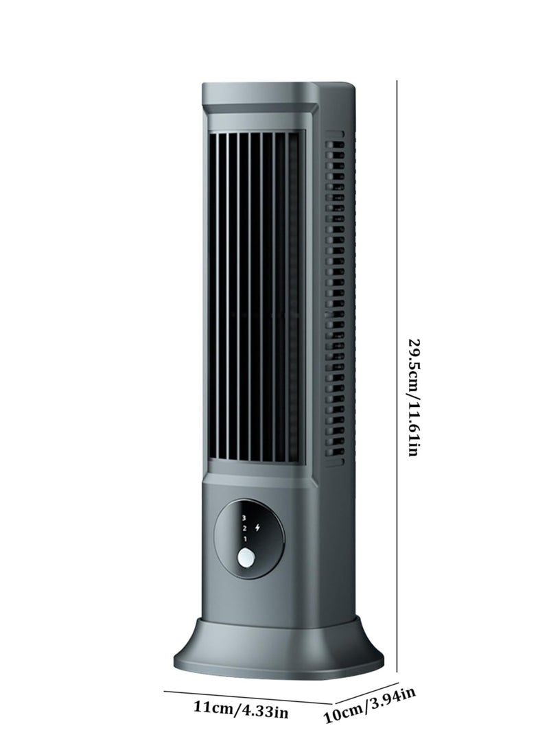 Mini Tower fan, Portable Desk Fan Low-Noise Oscillating Tower Fan Personal Small Bladeless Fan with 3 Wind Speeds USB Table Fans for Bedroom Living Room Office