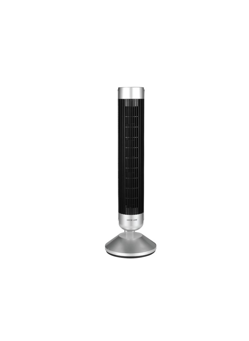 Breeze Tower Fan 50W With 5 Mode Light and 6 Speed Fan / 9H Timer / 175mm Adjustable Height / Strong ABS Material - Silver