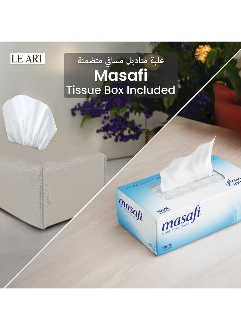 Leather Tissue Box Cover – Home Decorations for Living Room, Bedroom and Office | Car Tissue Holder | Tissue Holder | Tissue Box Holder for Car | Tissue Box Cover for Car (Metallic Ivory)