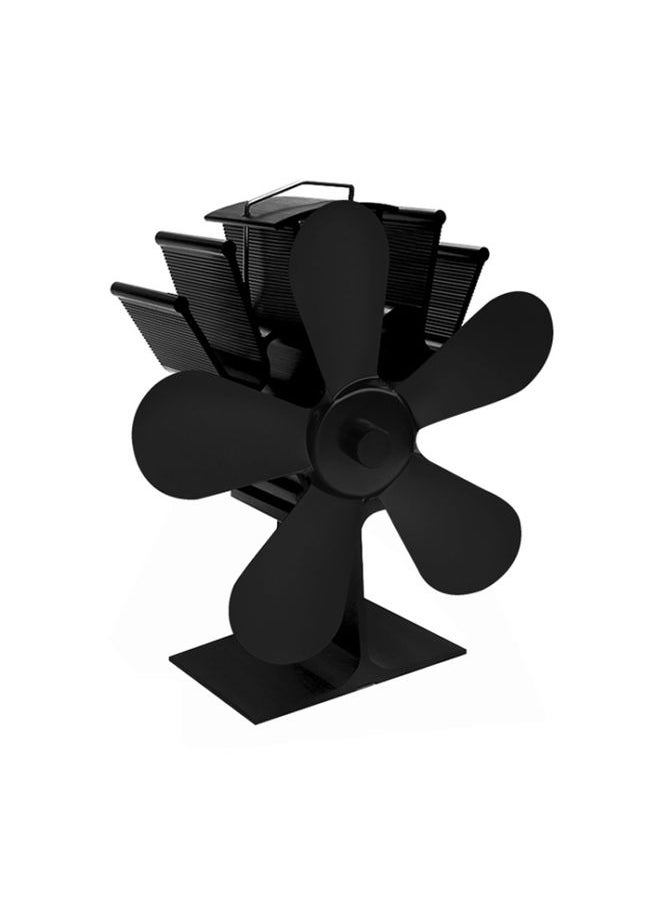 YL602 5-Blade High Temperature Metal Heat Powered Fireplace Stove Fan (Black)