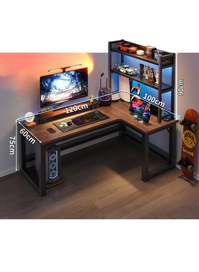 Computer and Multifunction Table Home Office Workstation with Sidestand 120X100 cm (Right Corner)