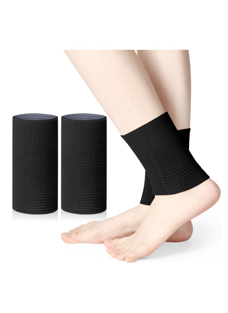 Padded Ankle Compression Sleeves for Skateboarding Skiing and Figure Skating Foot Support and Protection Black 1 Pair