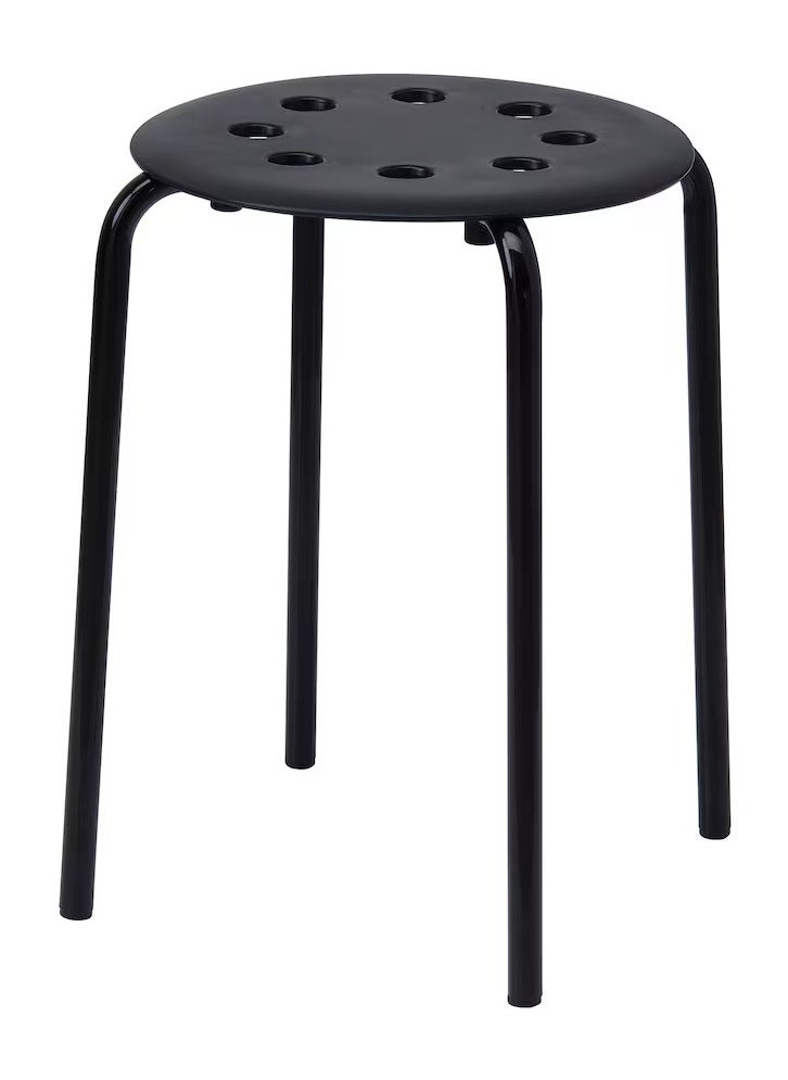 MARIUS Stool, black, 45 cm