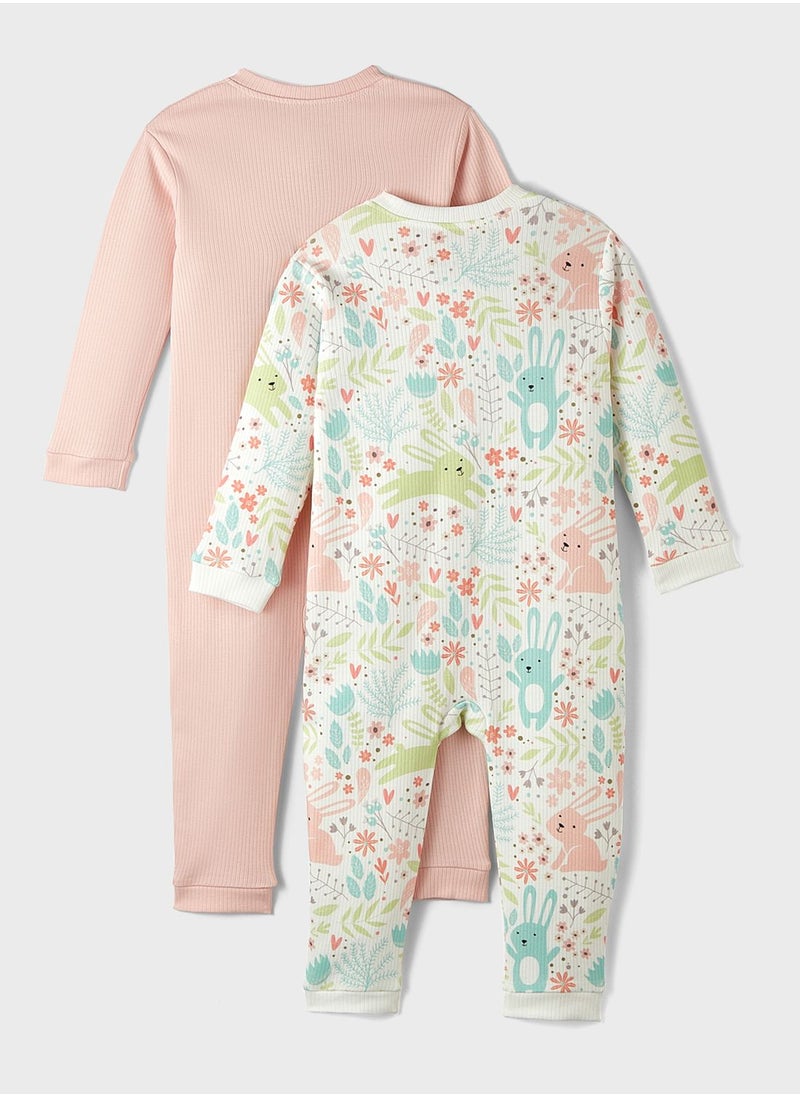 Kids 2 Pack Zippered Jumpsuit