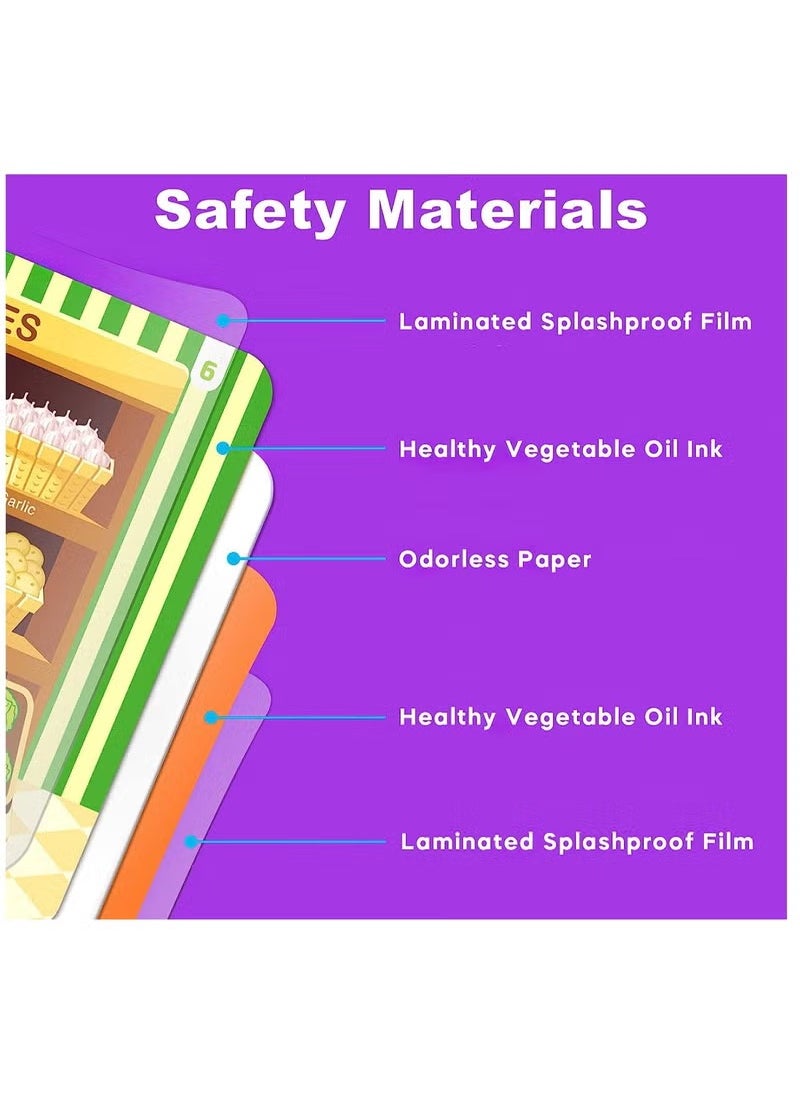 4 Pack DIY Quiet Book for Toddlers, Montessori Busy Book for Kids, Vehicle Space Body Food Preschool Learning Activities Learning & Education Toys