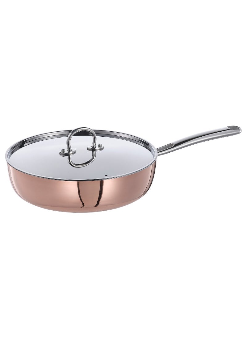 Saute Pan With Lid Copper Stainless Steel 25 Cm