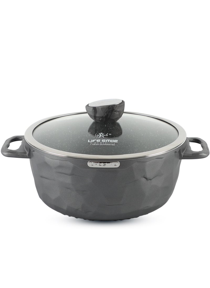 28cm (6.5 Liter) Nonstick Stock Pot with Lid, Nonstick Soup Pot Casserole Pot Granite Cooking Pot, Induction Compatible Pot for Stews, Pasta, Stocks, Chilli and Broth, PFOA Free Oven Safe