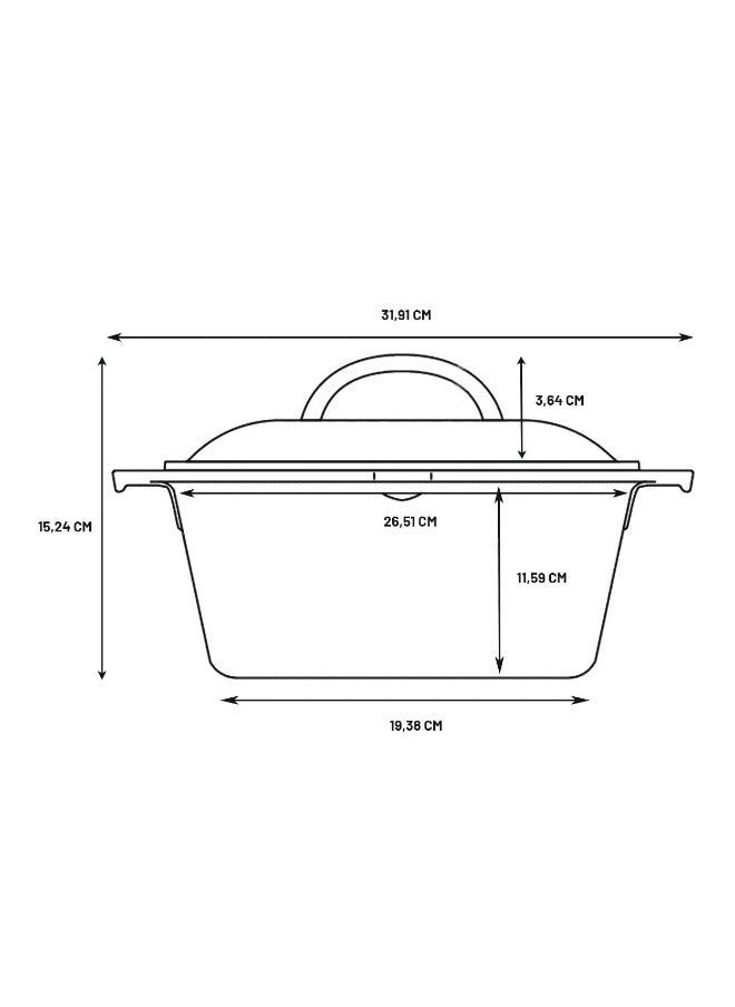 5 Qt Vb123  Black  L8Dol3   5 Quart Cast Iron Dutch Oven. Pre-Seasoned Pot With Lid And Dual Loop Handle  Black