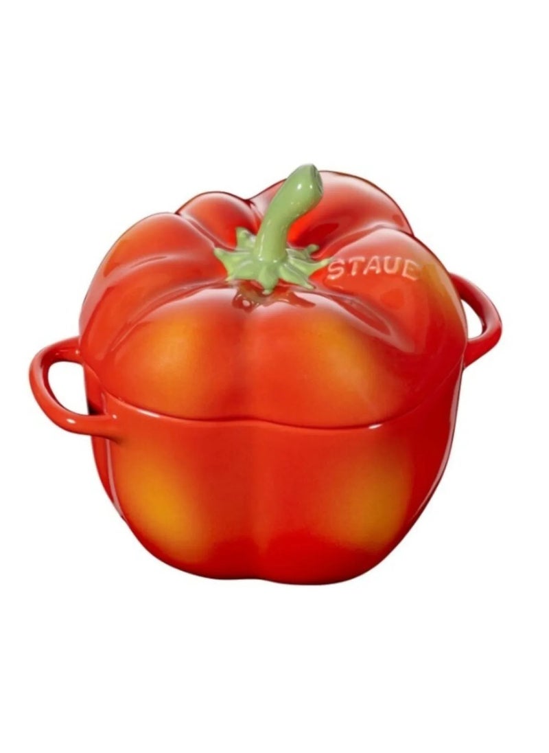 Ceramic Pepper Bowl Red 12 cm – Small Casserole with Non-Stick Coating