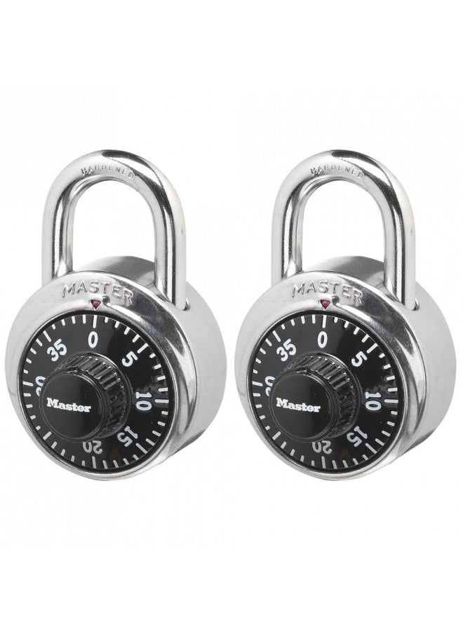 Master Lock 1500T Locker Lock Combination Padlock, 2 Pack, Black