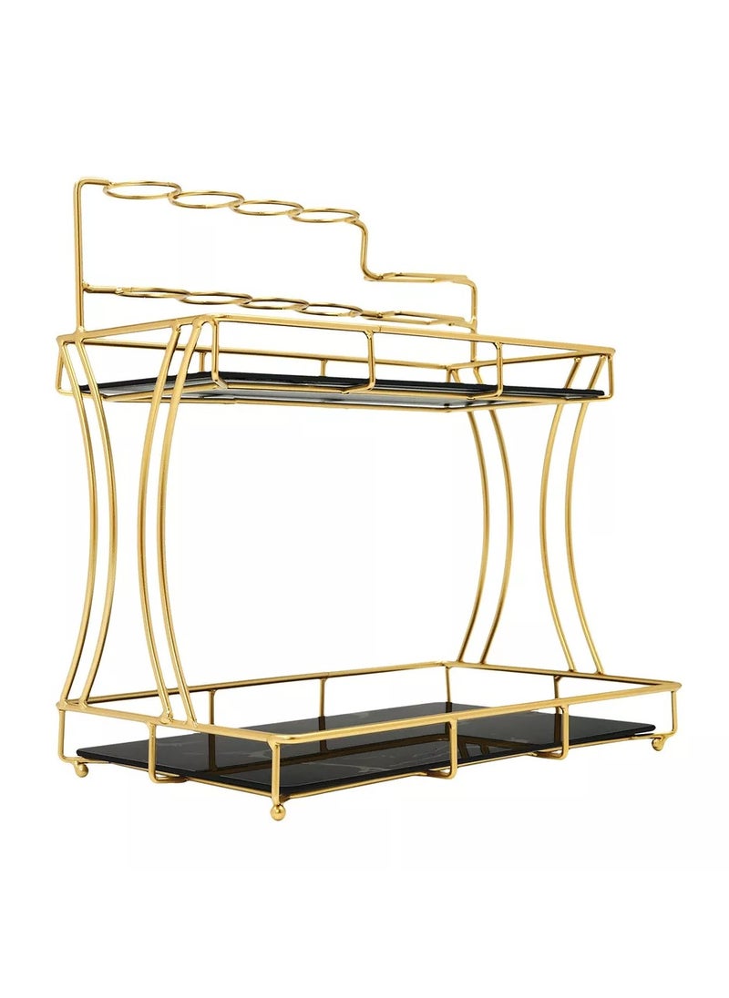 2-Tier Removable Bathroom Organizer Countertop Shelf Tray | Makeup & Skincare Storage Rack for Bathroom, Bedroom, and Vanity | Space-Saving Design for Cosmetics & Essentials