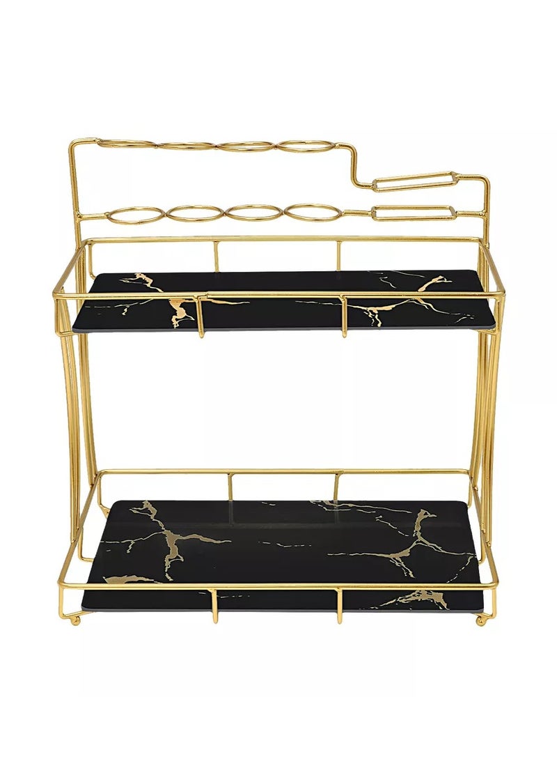 2-Tier Removable Bathroom Organizer Countertop Shelf Tray | Makeup & Skincare Storage Rack for Bathroom, Bedroom, and Vanity | Space-Saving Design for Cosmetics & Essentials