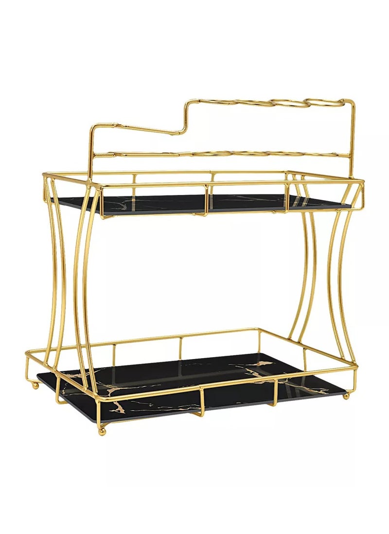 2-Tier Removable Bathroom Organizer Countertop Shelf Tray | Makeup & Skincare Storage Rack for Bathroom, Bedroom, and Vanity | Space-Saving Design for Cosmetics & Essentials