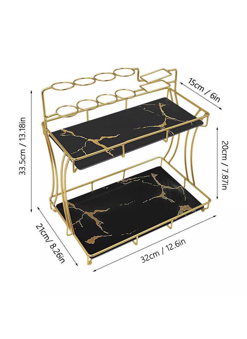 2-Tier Removable Bathroom Organizer Countertop Shelf Tray | Makeup & Skincare Storage Rack for Bathroom, Bedroom, and Vanity | Space-Saving Design for Cosmetics & Essentials