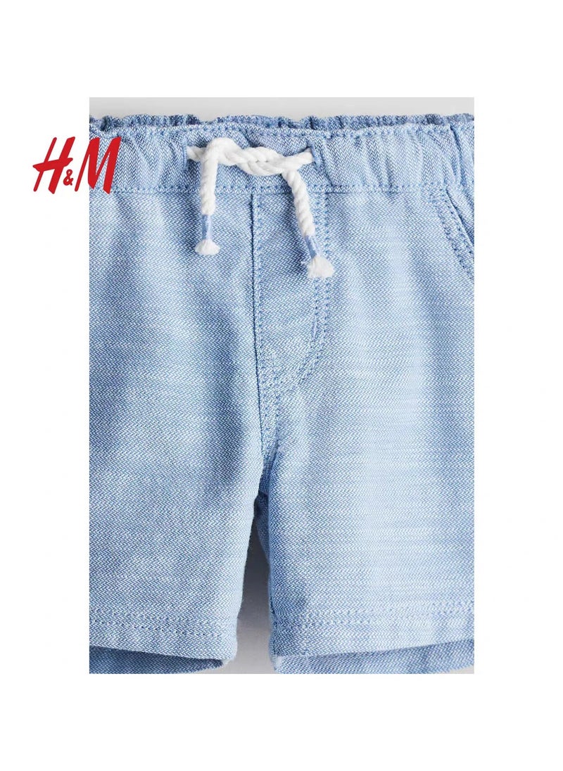 HM Children's Summer Cotton Casual Simple Elastic Waist Comfortable Casual Pants