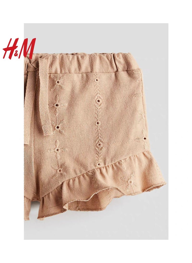 HM Children's Summer Cotton Casual Simple Elastic Waist Comfortable Casual Pants