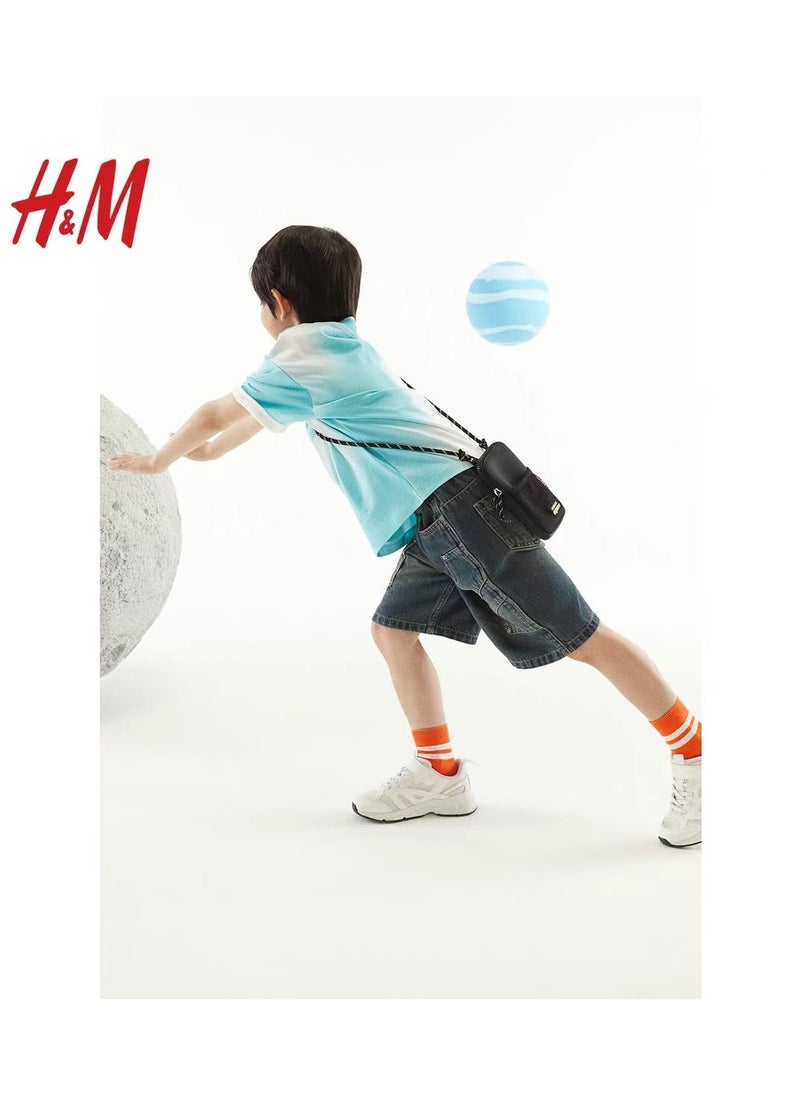 HM Children's Summer Cotton Casual Simple Elastic Waist Comfortable Casual Pants