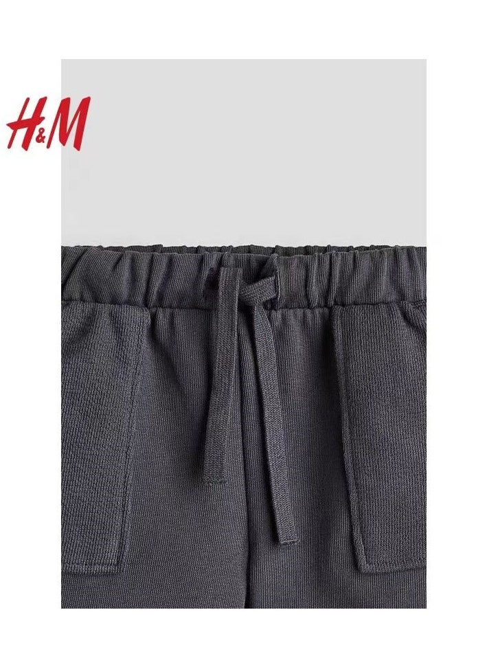 HM Children's Summer Cotton Casual Simple Elastic Waist Comfortable Casual Pants