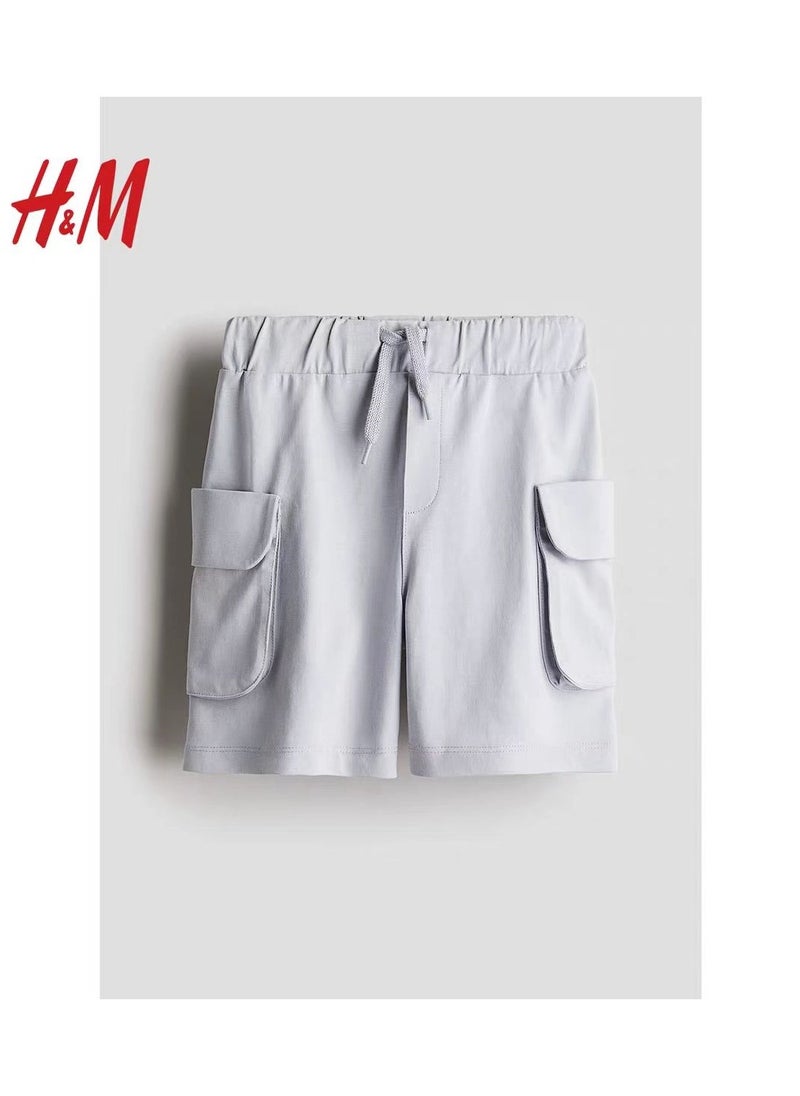 HM Children's Summer Cotton Casual Simple Elastic Waist Comfortable Casual Pants