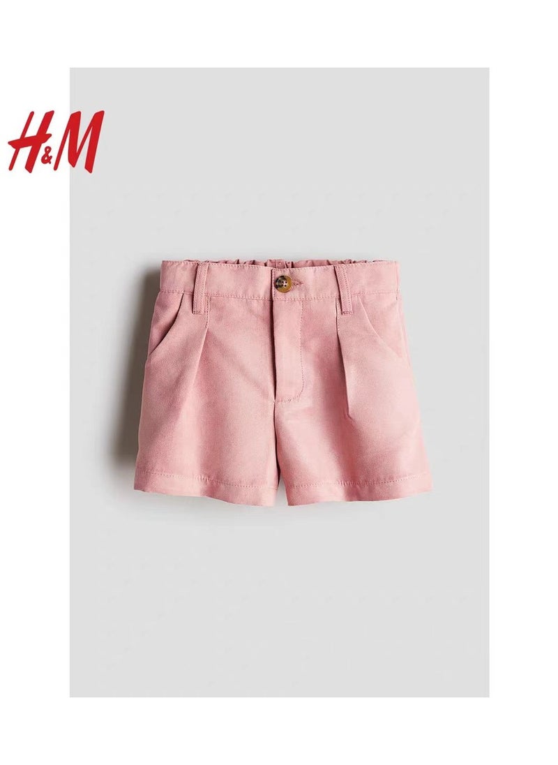 HM Children's Summer Cotton Casual Simple Elastic Waist Comfortable Casual Pants