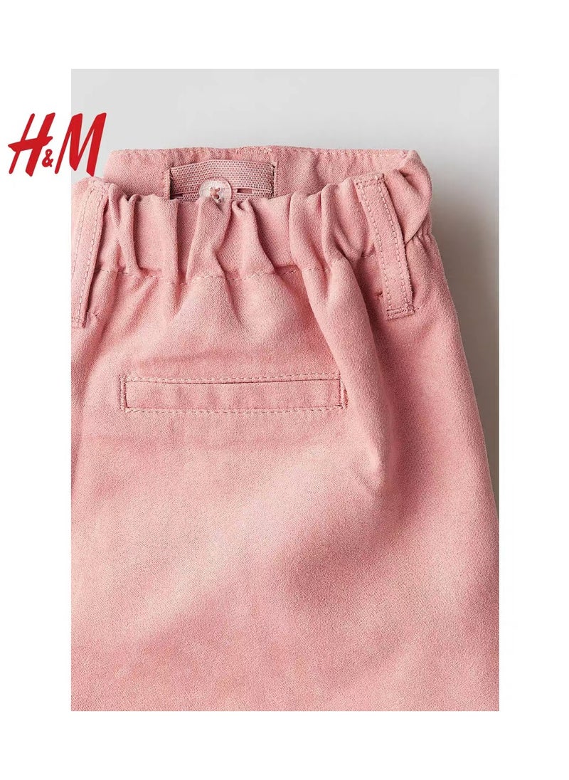 HM Children's Summer Cotton Casual Simple Elastic Waist Comfortable Casual Pants