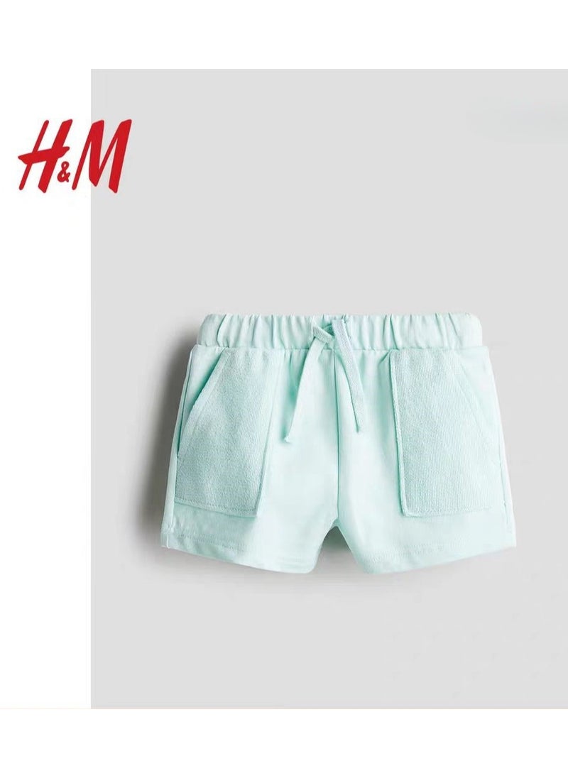 HM Children's Summer Cotton Casual Simple Elastic Waist Comfortable Casual Pants