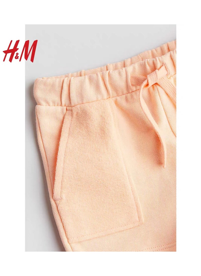 HM Children's Summer Cotton Casual Simple Elastic Waist Comfortable Casual Pants