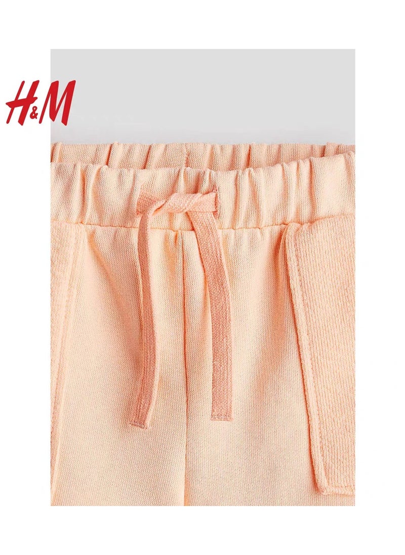 HM Children's Summer Cotton Casual Simple Elastic Waist Comfortable Casual Pants