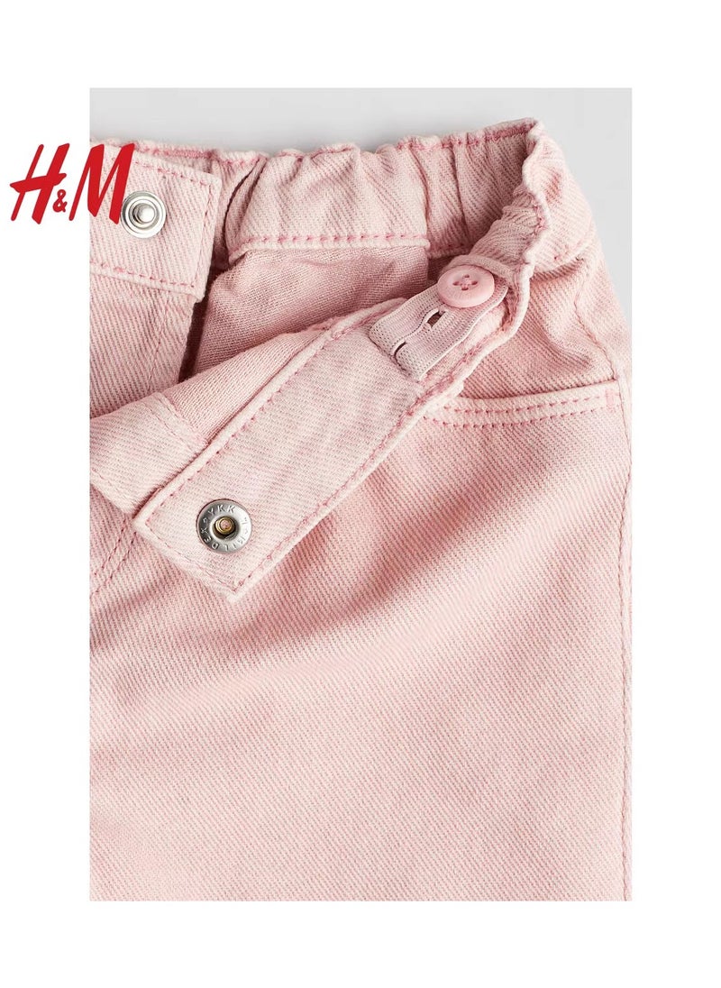 HM Children's Summer Cotton Casual Simple Elastic Waist Comfortable Casual Pants